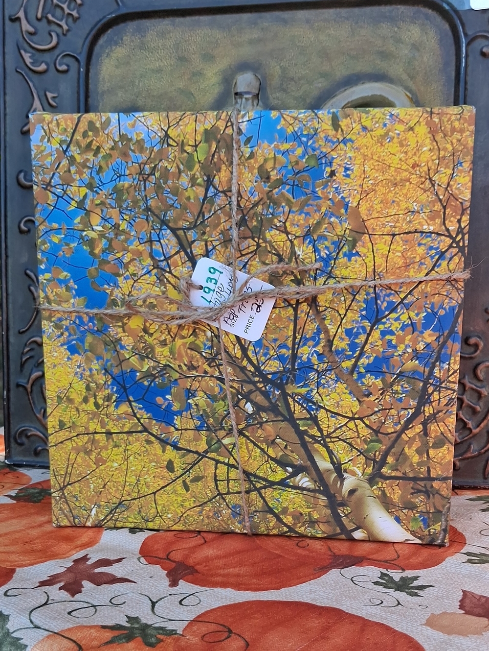 Autumn Tree Canvas Wall Art - Yellow & Blue